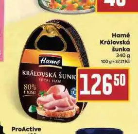 Billa Hamé královská šunka nabídka