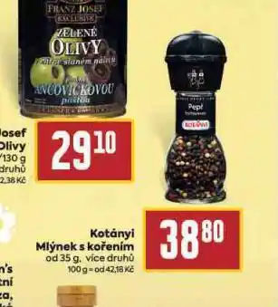 Billa Kotányi mlýnky s kořením nabídka