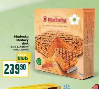 Billa Marlenka medový dort nabídka