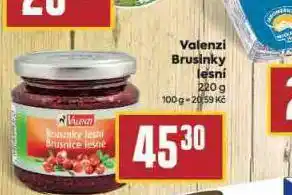 Billa Valenzi brusinky lesní nabídka