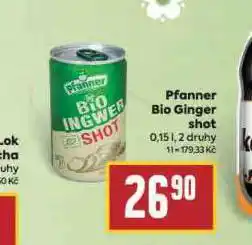 Billa Pfanner bio ginger shot nabídka