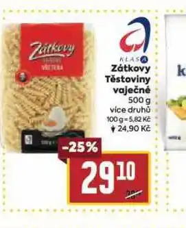 Billa Zátkovy vaječné těstoviny nabídka