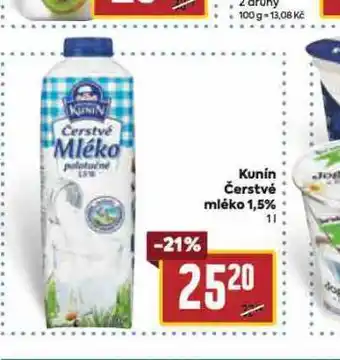 Billa Kunín čerstvé mléko 1,5% nabídka