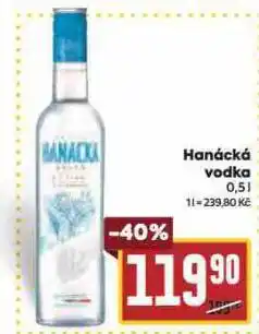 Billa Hanácká vodka nabídka