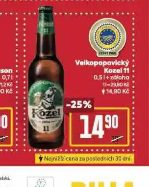 Billa Pivo velkopopovický kozel 11 nabídka