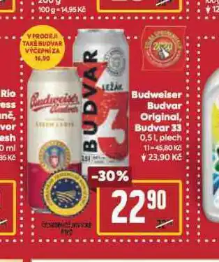 Billa Pivo budweiser budvar original nabídka