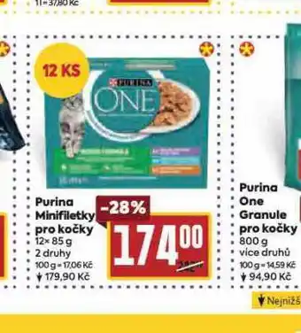 Billa Purina minifiletky pro kočky nabídka