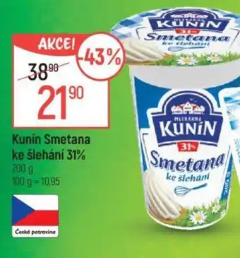 Globus Kunín Smetana ke šlehání 31% nabídka
