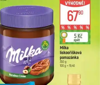 Globus Milka lískooříšková pomazánka nabídka
