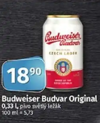 COOP TIP Budweiser Budvar Original 0.33L nabídka