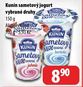 Partner Maloobchodní síť Kunín sametový jogurt vybrané druhy nabídka