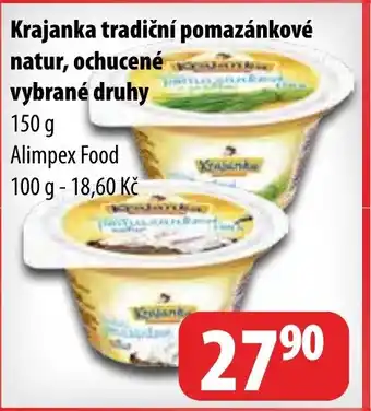 Partner Maloobchodní síť Krajanka tradiční pomazánkové natur, ochucené vybrané druhy nabídka