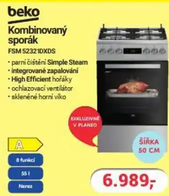 Planeo Elektro beko Kombinovaný sporák FSM 52321DXDS nabídka