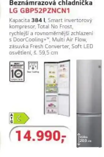 Planeo Elektro Beznámrazová chladnička LG GBP52PZNCN1 nabídka