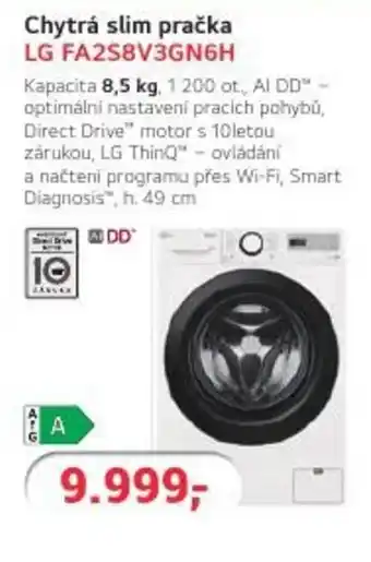 Planeo Elektro Chytrá slim pračka LG FA2S8V3GN6H nabídka