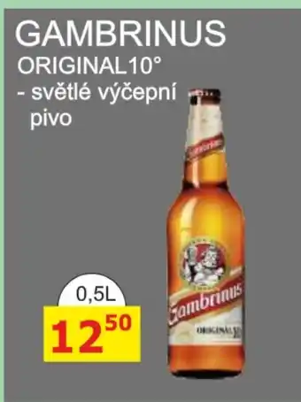 BENE Nápoje GAMBRINUS ORIGINAL 10⁰ 0.5L nabídka