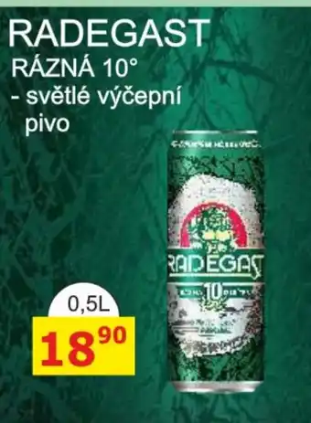 BENE Nápoje RADEGAST RÁZNÁ 10° 0.5L nabídka