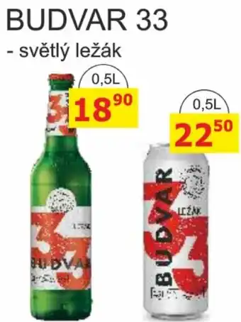 BENE Nápoje BUDVAR 33 0.5L nabídka