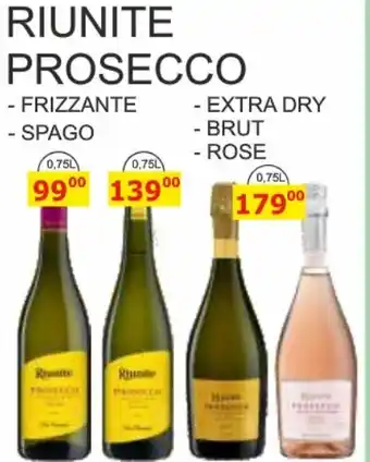 BENE Nápoje RIUNITE PROSECCO nabídka