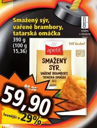 Norma Smažený sýr, vařené brambory, tatarská omáčka nabídka