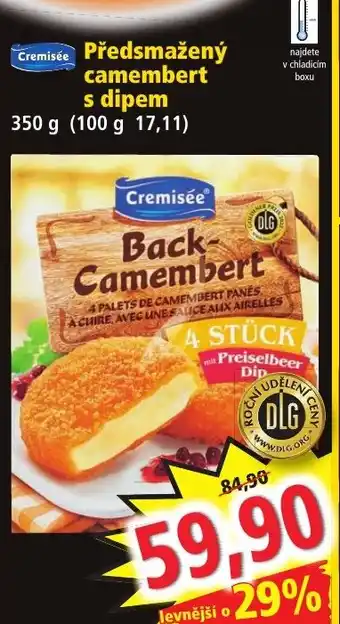 Norma Cremisée Předsmažený camembert s dipem nabídka