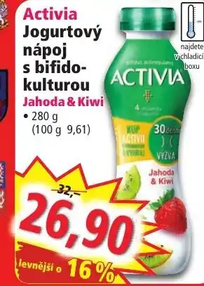 Activia Jogurtový nápoj s bifido-kulturou Jahoda & Kiwi