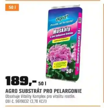 OBI AGRO SUBSTRÁT PRO PELARGONIE nabídka