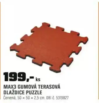 MAX3 GUMOVÁ TERASOVÁ DLAŽDICE PUZZLE
