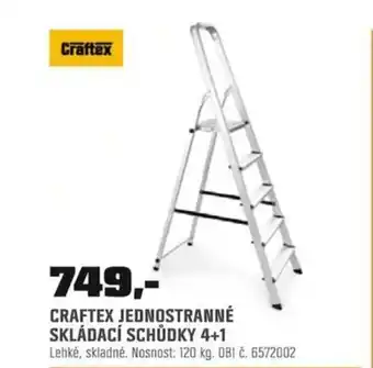 OBI CRAFTEX JEDNOSTRANNÉ SKLÁDACÍ SCHŮDKY 4+1 nabídka