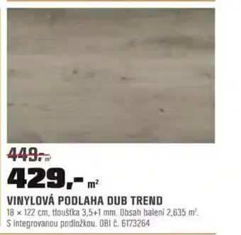 OBI VINYLOVÁ PODLAHA DUB TREND nabídka