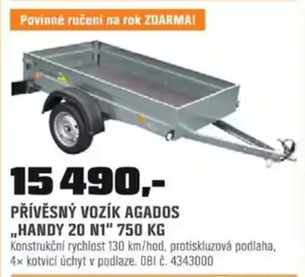 PŘÍVĚSNÝ VOZÍK AGADOS ,HANDY 20 N1" 750 KG