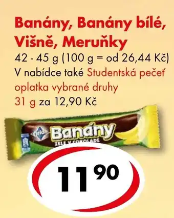 CBA Banány, Banány bílé, Višně, Meruňky nabídka