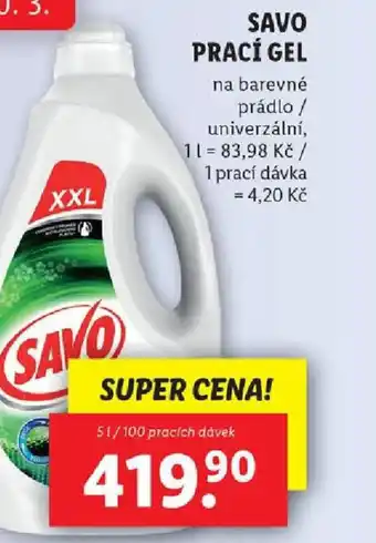 Lidl SAVO PRACÍ GEL nabídka