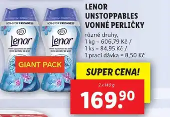 Lidl LENOR UNSTOPPABLES VONNÉ PERLIČKY nabídka