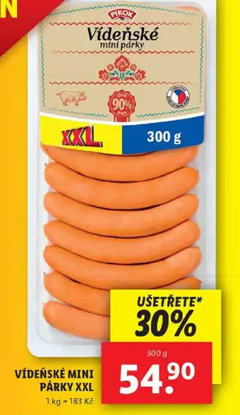 Lidl VÍDEŇSKÉ MINI PÁRKY XXL nabídka