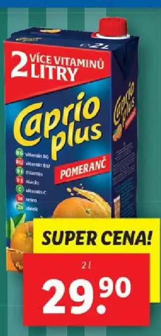 Lidl CAPRIO JABLKO/ POMERANČ/ MULTIVITAMIN 2L nabídka