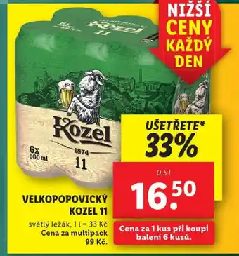 Lidl VELKOPOPOVICKÝ KOZEL 11 0.5L nabídka
