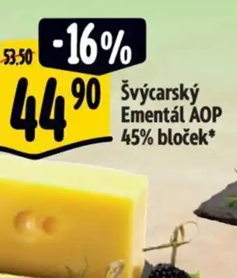 Švýcarský Ementál ÁOP 45% bloček