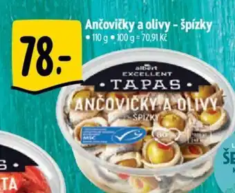 Albert Ančovičky a olivy - špízky nabídka