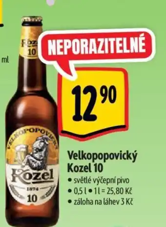 Albert Velkopopovický Kozel 10 0.5L nabídka