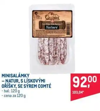Makro MINISALÁMKY -NATUR, S LÍSKOVÝMI OŘÍŠKY, SE SÝREM COMTÉ nabídka