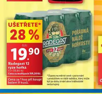 Lidl Radegast ryze hořká 12 nabídka