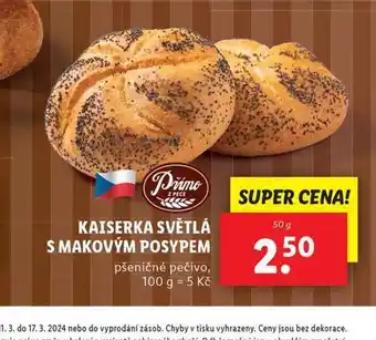 Lidl Kaiserka světlá s makovým posypem nabídka