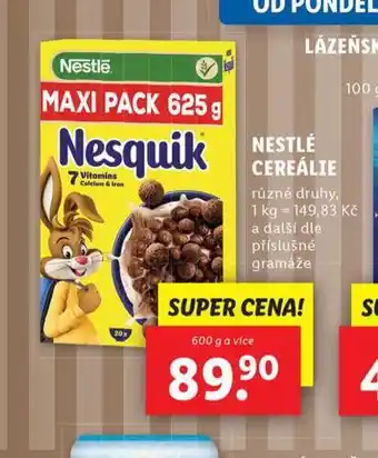 Lidl Nestlé cereálie nabídka