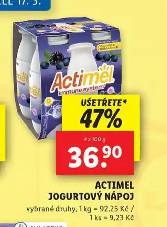 Lidl Actimel jogurtový nápoj nabídka