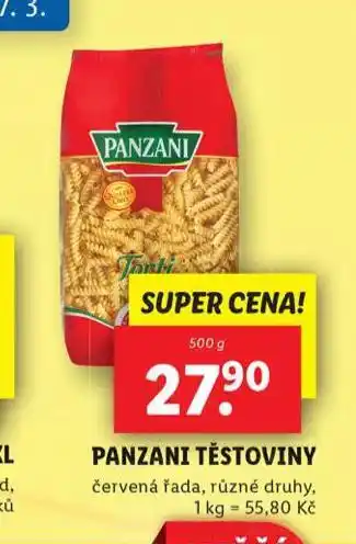 Lidl Panzani těstoviny nabídka