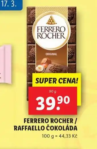 Lidl Ferrero rocher / raffaello čokoláda nabídka