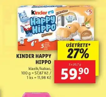 Lidl Kinder happy hippo nabídka