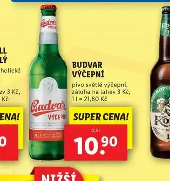Lidl Budvar výčepní nabídka