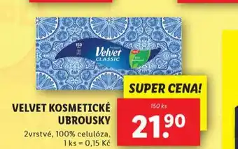 Lidl Velvet kosmetické ubrousky nabídka